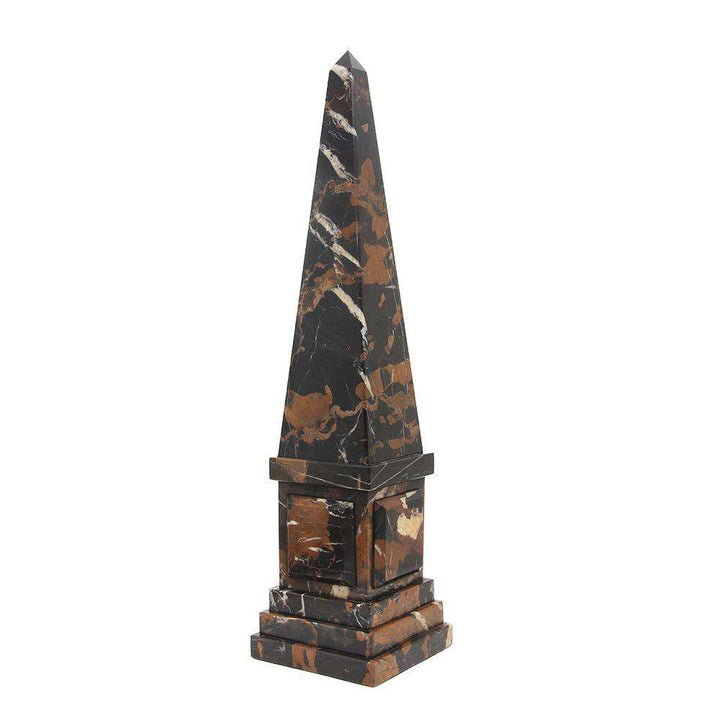Atlas Collection Black & Gold 20" Marble Obelisk