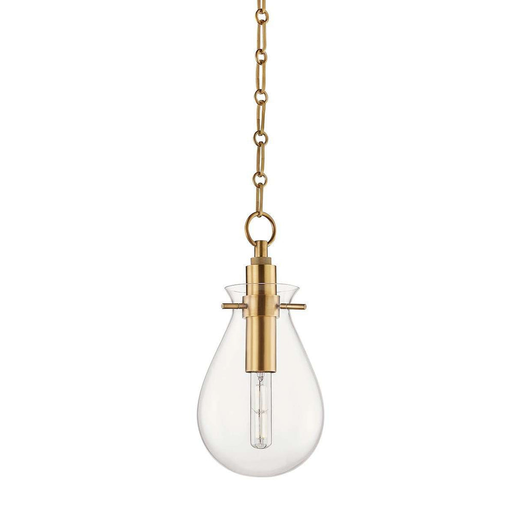 Ivy 1 Light Small Pendant By Becki Owens-Hudson Valley-HVL-BKO101-AGB-PendantsAged Brass-2-France and Son