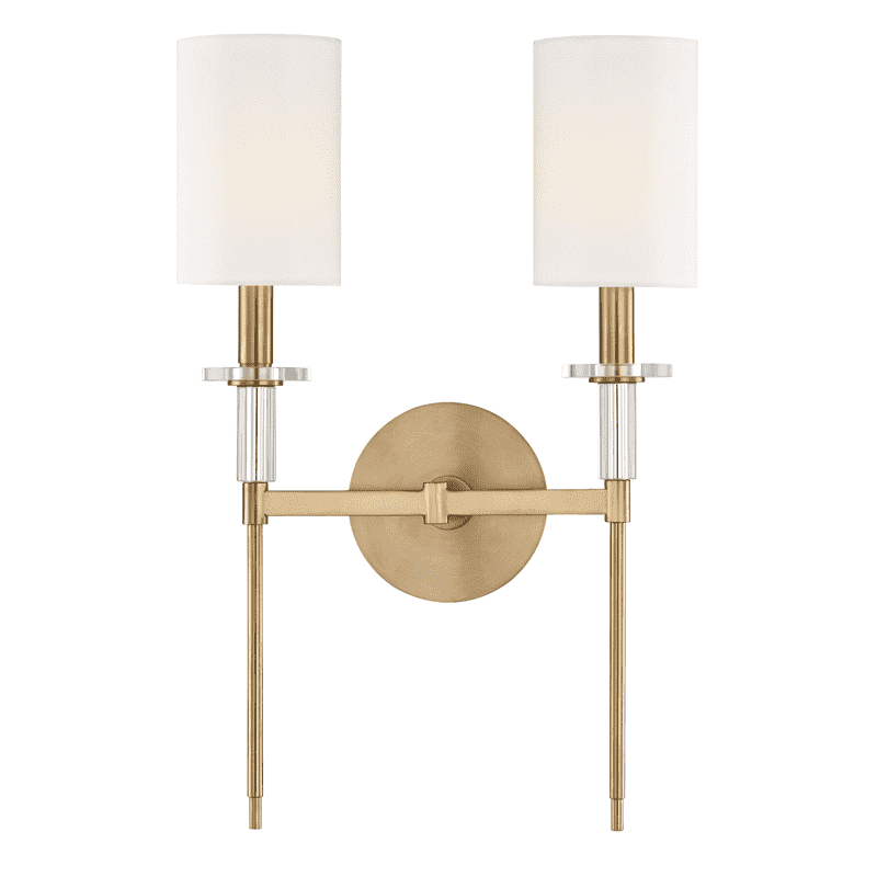 Amherst 2 Light Wall Sconce Aged Brass-Hudson Valley-HVL-8512-AGB-Wall Lighting-1-France and Son