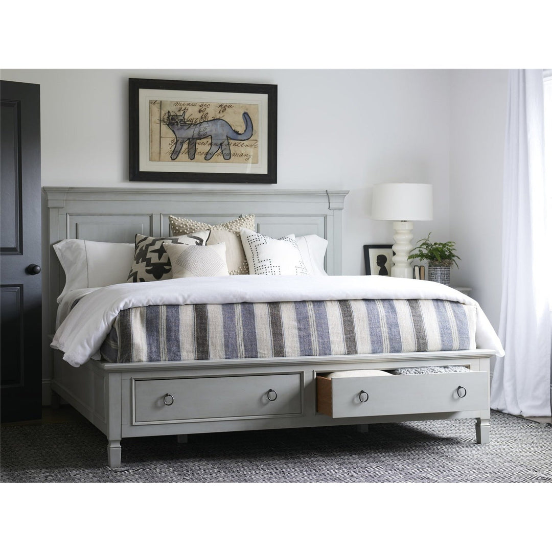 Summer Hill Collection - Storage Bed-Universal Furniture-UNIV-987260SB-BedsKing-Cotton Cream-4-France and Son