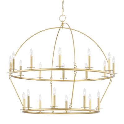 Howell 20 Light Chandelier-Hudson Valley-HVL-9549-AGB-ChandeliersAged Brass-1-France and Son