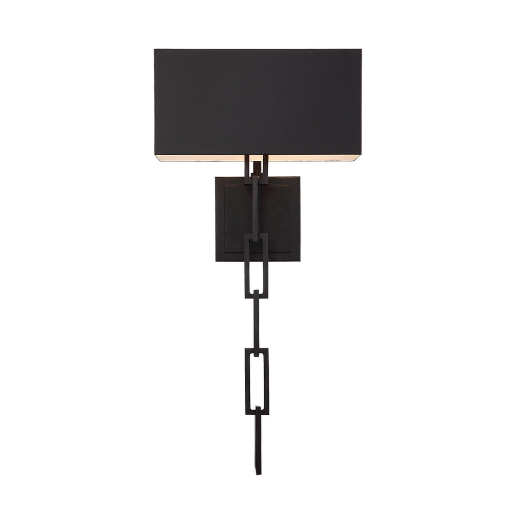 Brian Patrick Flynn For Crystorama Alston 2 Light Sconce-Crystorama Lighting Company-CRYSTO-8682-MK-WH-Outdoor Wall SconcesMatte Black + White-2-France and Son