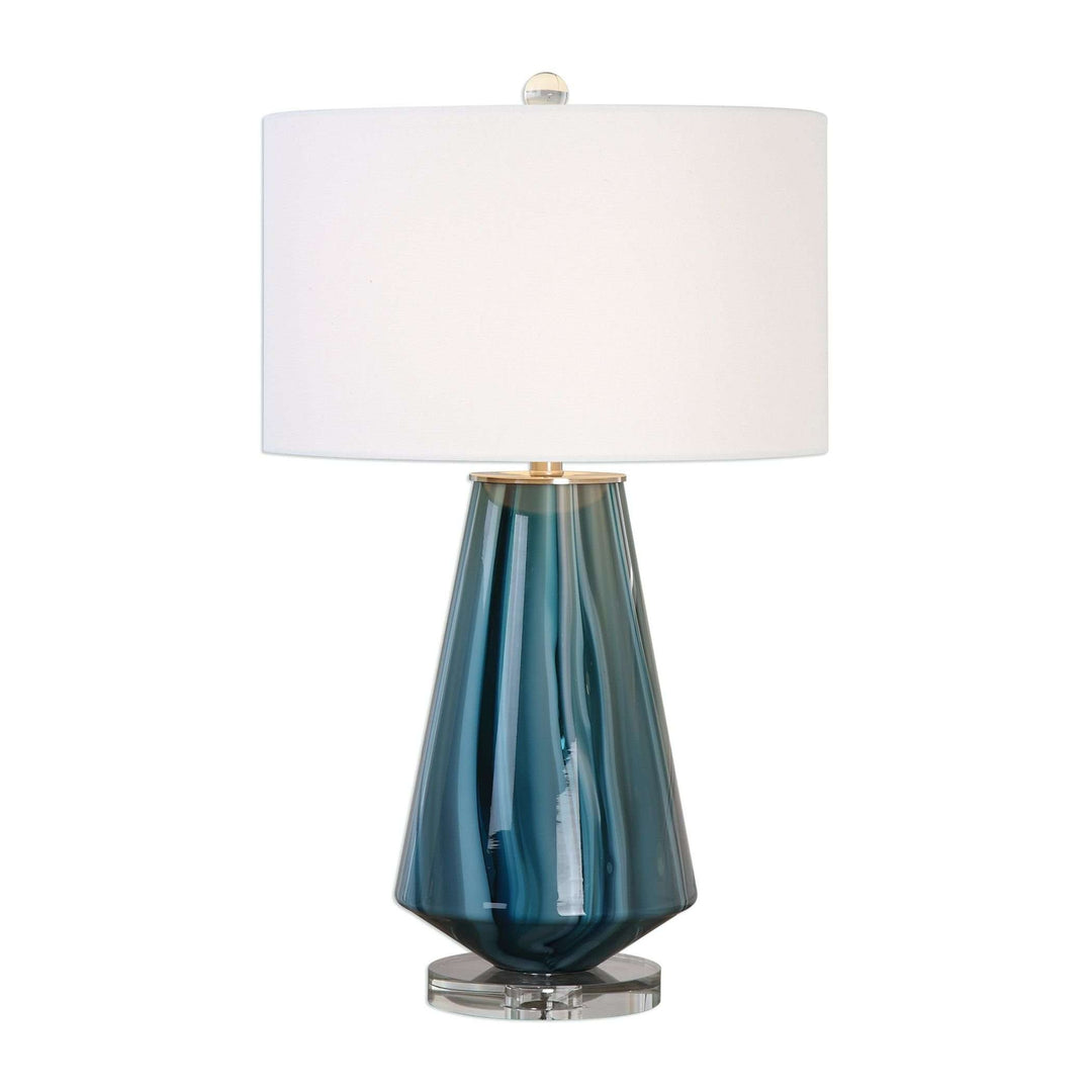 Pescara Teal-Gray Glass Lamp-Uttermost-UTTM-27225-1-Table Lamps-1-France and Son