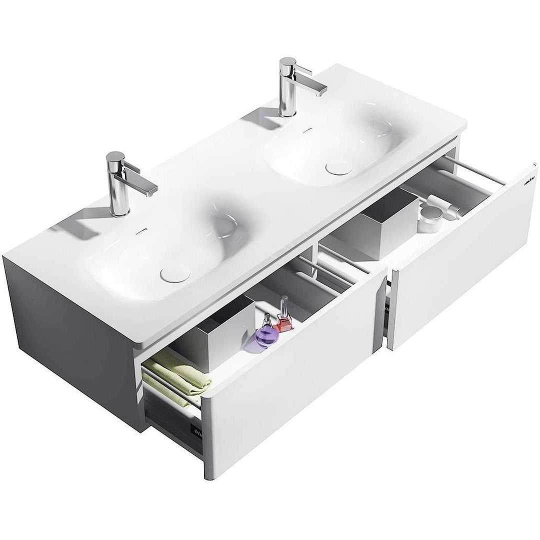 Erina Floating Double Sink and Vanity Cabinet-France & Son-BW5082WHT-Bathroom Vanity-2-France and Son