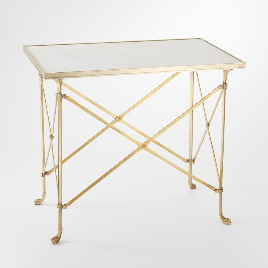 Rectangular Directoire Table - Brass/White-Global Views-GVSA-8792-Side Tables-1-France and Son