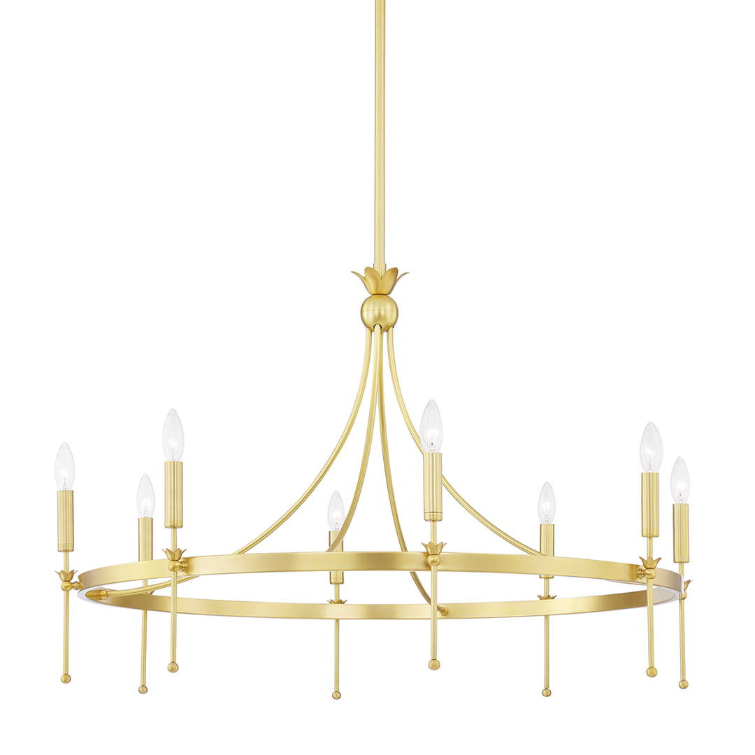 Gates 8 Light Chandelier-Hudson Valley-HVL-4338-AGB-ChandeliersAged Brass-1-France and Son