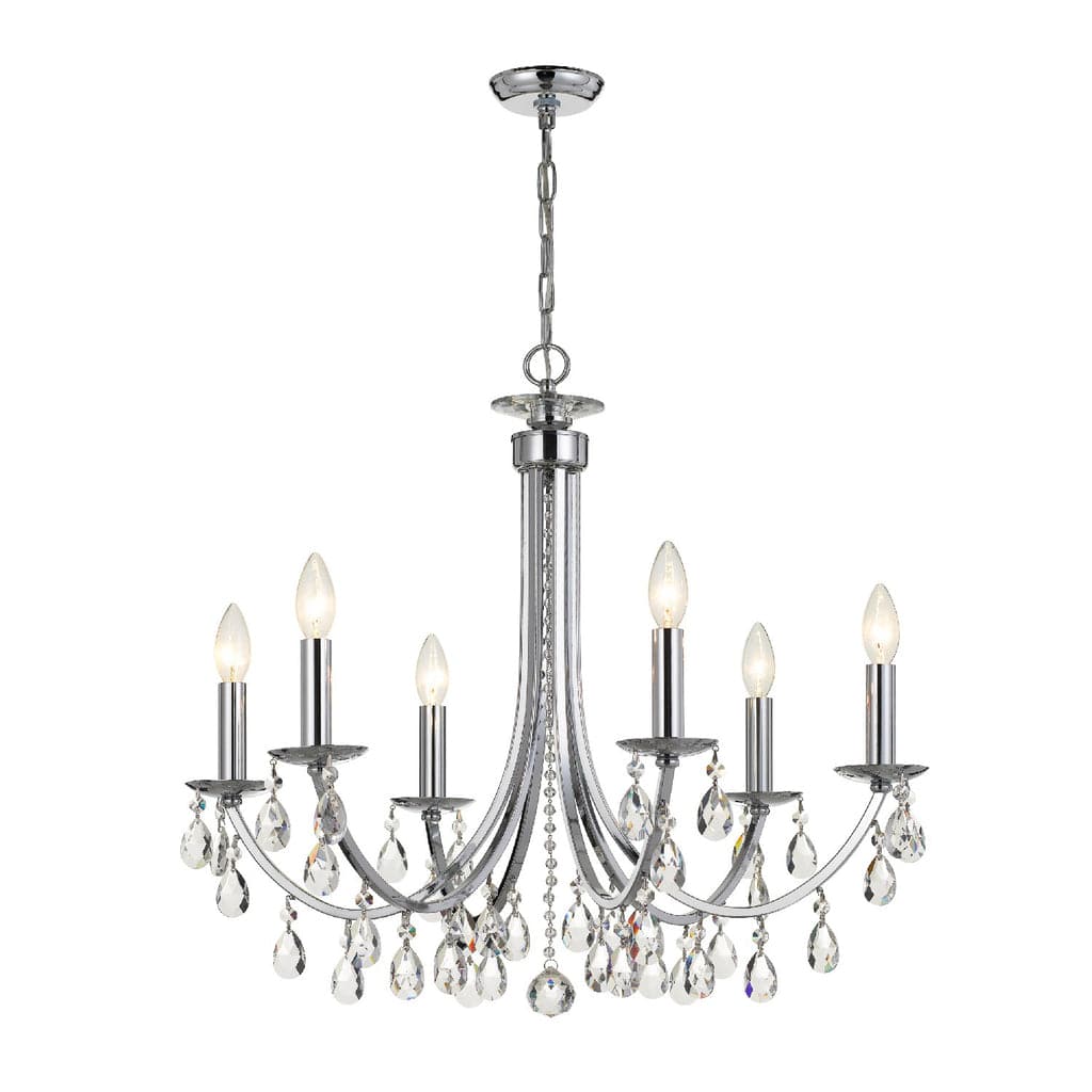 Bridgehampton 6 Light Crystal Chandelier-Crystorama Lighting Company-CRYSTO-8826-CH-CL-MWP-ChandeliersPolished Chrome-4-France and Son