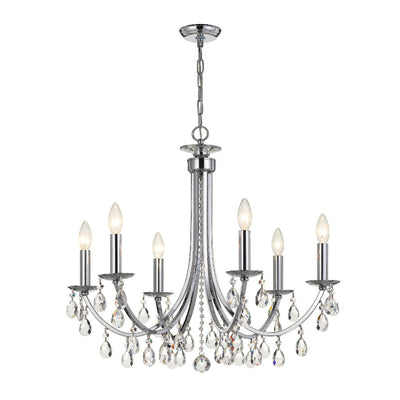 Bridgehampton 6 Light Crystal Chandelier-Crystorama Lighting Company-CRYSTO-8826-CH-CL-MWP-ChandeliersPolished Chrome-1-France and Son