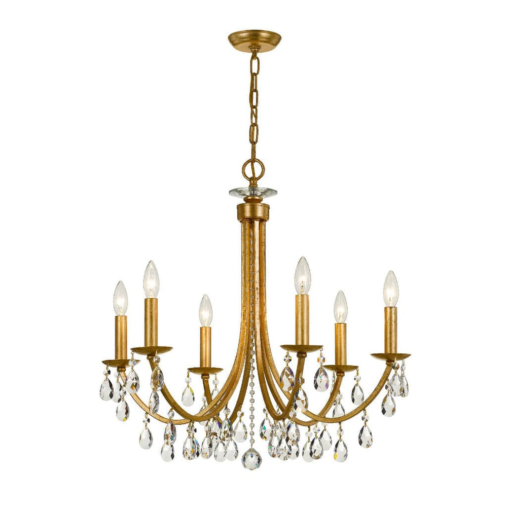 Bridgehampton 6 Light Crystal Chandelier-Crystorama Lighting Company-CRYSTO-8826-GA-CL-MWP-ChandeliersAntique Gold-2-France and Son