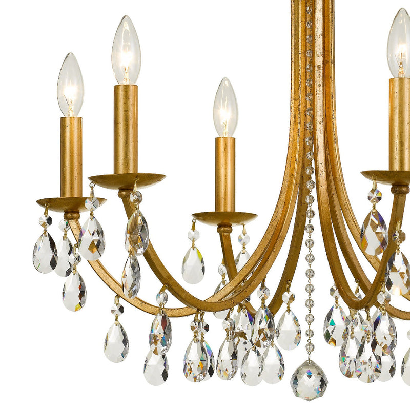 Bridgehampton 6 Light Crystal Chandelier-Crystorama Lighting Company-CRYSTO-8826-CH-CL-MWP-ChandeliersPolished Chrome-5-France and Son