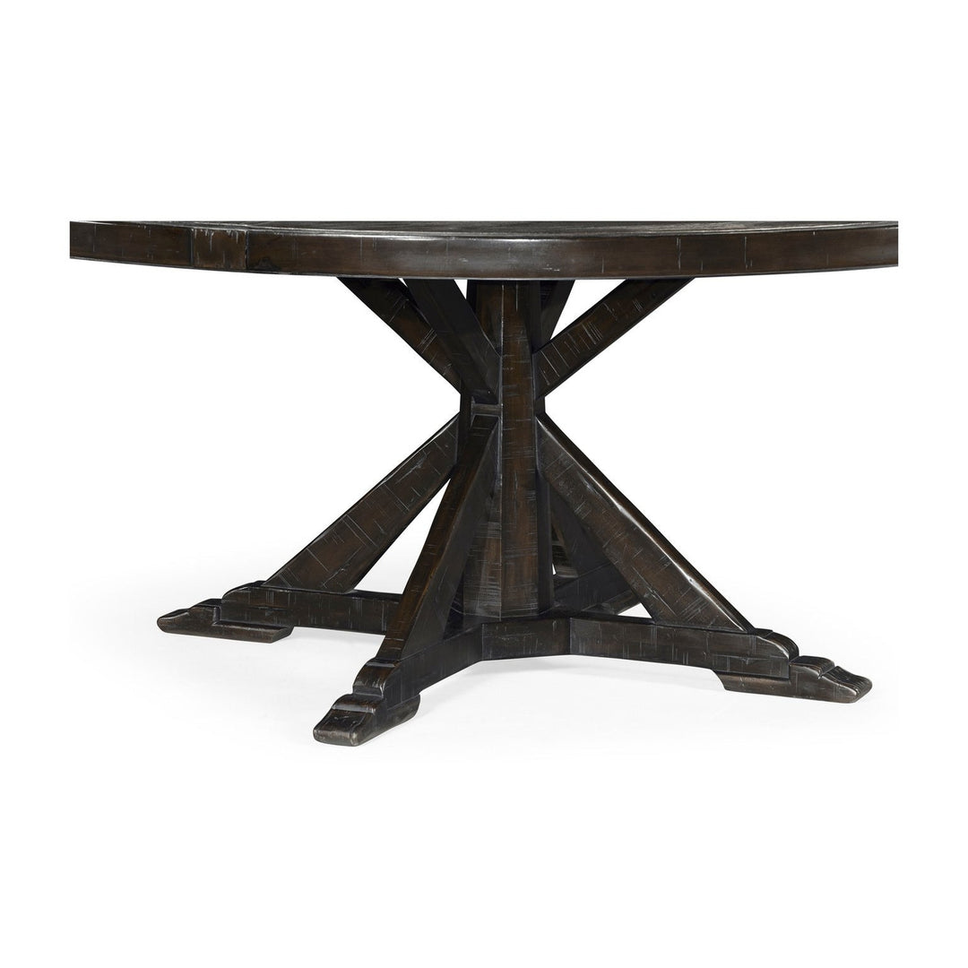 Circular Dining Table-Jonathan Charles-JCHARLES-491086-48D-CFW-Dining TablesCountry Walnut-48" Without Inbuilt Lazy Susan-52-France and Son