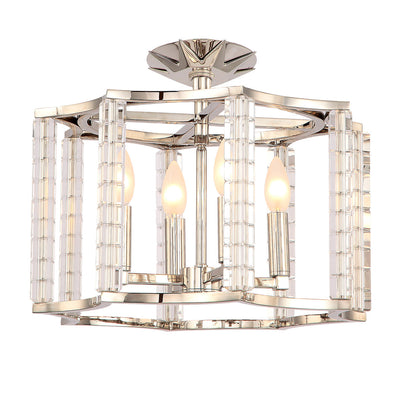 Carson 4 Light Semi-Flush Convertible-Crystorama Lighting Company-CRYSTO-8854-PN_CEILING-Chandeliers-1-France and Son