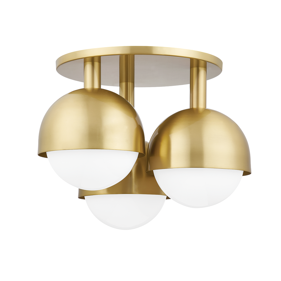 Foster - 3 Light Semi Flush-Hudson Valley-HVL-1203-AGB-Flush MountsAged Brass-1-France and Son