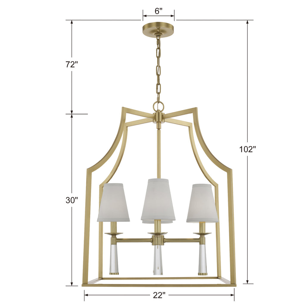 Baxter 4 Light Chandelier-Crystorama Lighting Company-CRYSTO-8864-AG-Chandeliers-6-France and Son