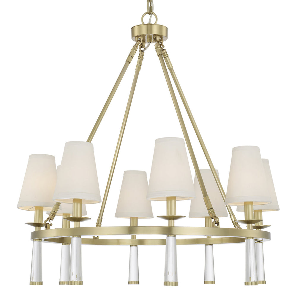 Baxter 8 Light Chandelier-Crystorama Lighting Company-CRYSTO-8867-AG-ChandeliersAged Brass-2-France and Son