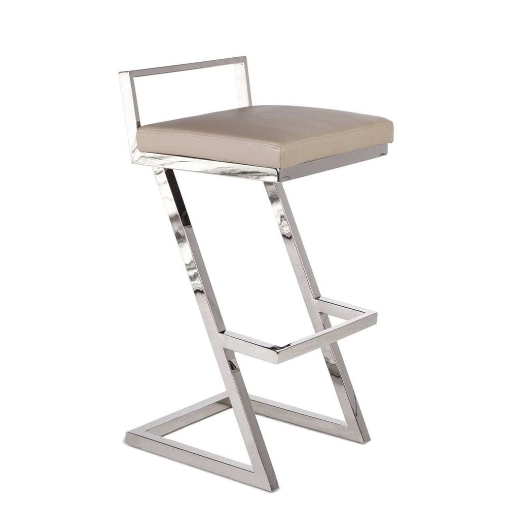 Mid-Century Modern Trott Bar Stool - Taupe