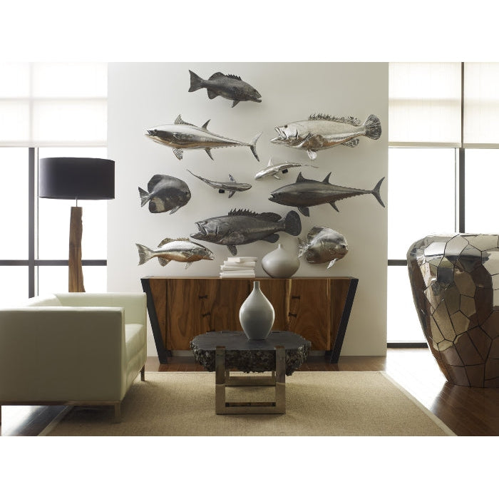Estuary Cod Fish Wall Sculpture-Phillips Collection-PHIL-PH64541-Wall ArtSilver Leaf-2-France and Son