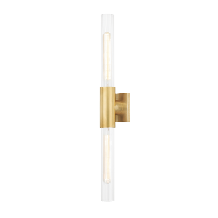 Asher 2 Light Wall Sconce-Hudson Valley-HVL-1202-AGB-Outdoor Wall SconcesBrass-1-France and Son
