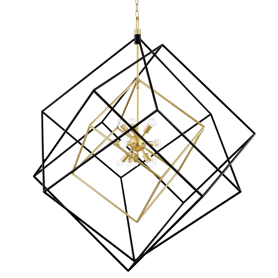 Roundout 15 Light Chandelier-Hudson Valley-HVL-1255-AGB/BK-ChandeliersAged Brass-1-France and Son