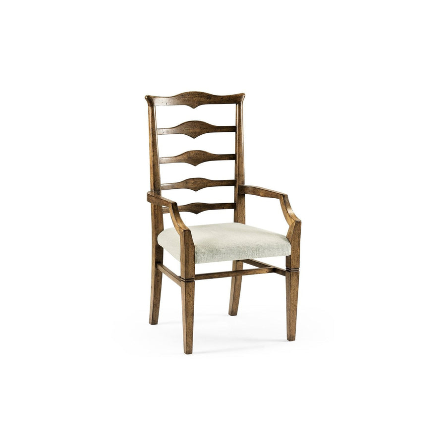 Pompano Ladderback Accent Arm Chair-Jonathan Charles-JCHARLES-491198-AC-DTM-F400-Dining Chairs-1-France and Son