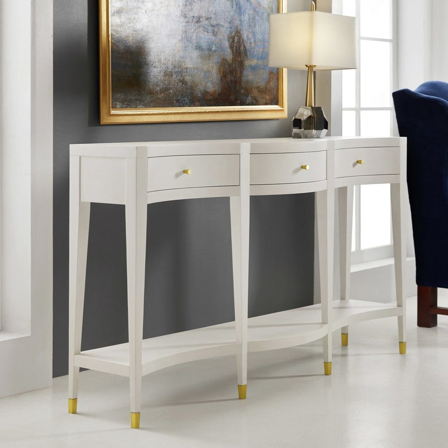 Serpentine Console-White Linen-Modern History-MODERN-MH1006F01-Console Tables-1-France and Son