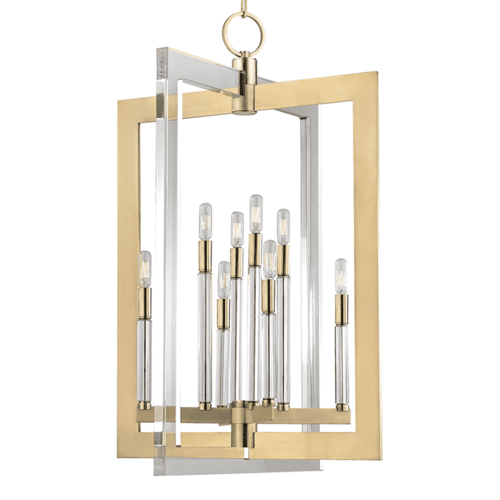 Wellington 8 Light Pendant - Large Pendant-Hudson Valley-HVL-9323-AGB-PendantsAged Brass-1-France and Son