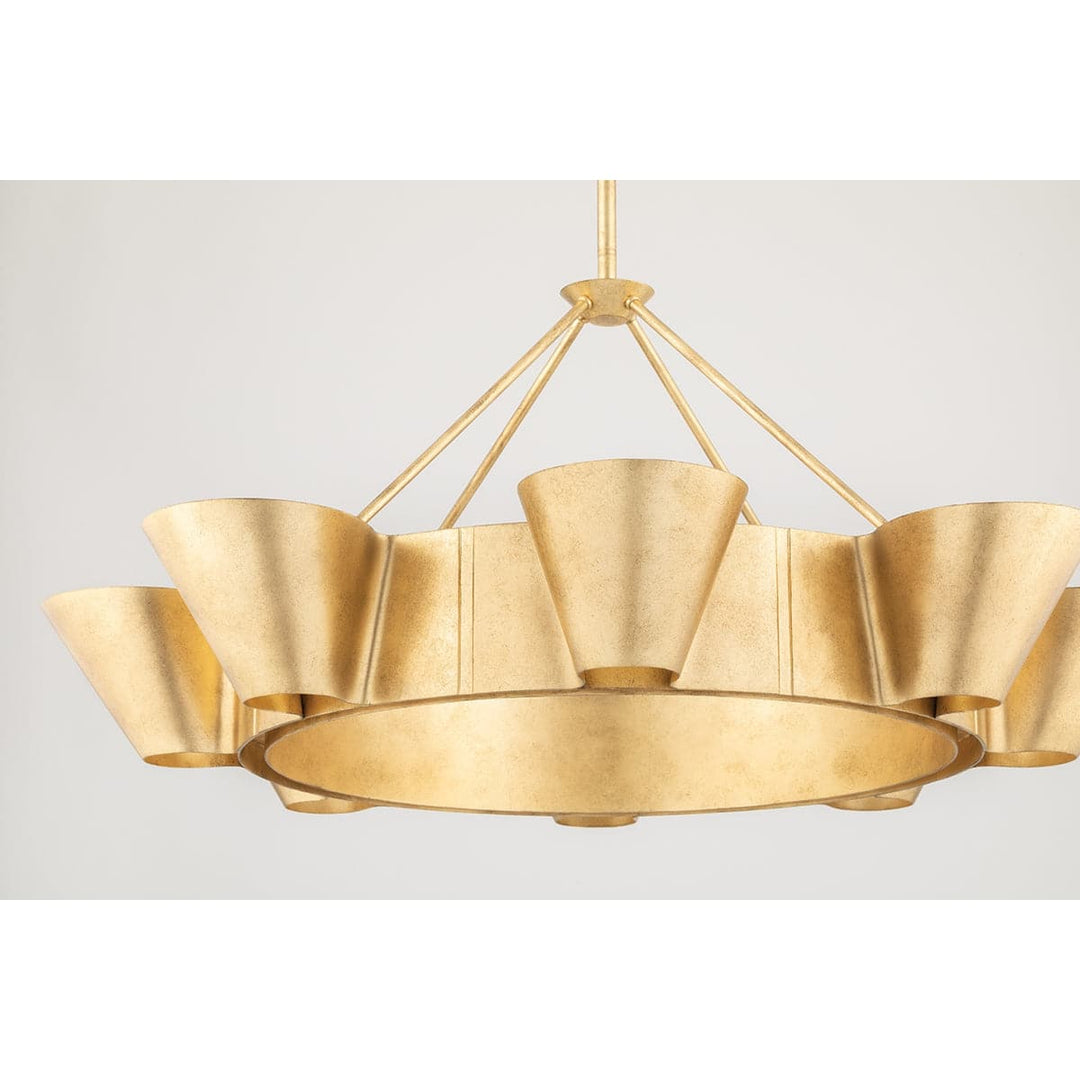 Reeve 8 Light Chandelier Vintage Gold Leaf-Hudson Valley-HVL-5638-VGL-Chandeliers-2-France and Son