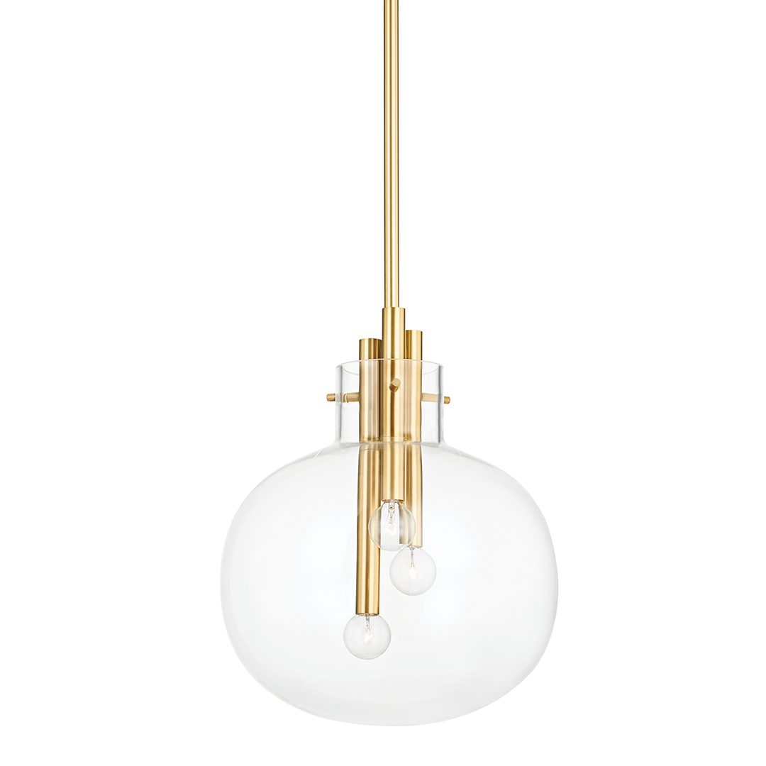 Hempstead 3 Light Pendant-Hudson Valley-HVL-3914-AGB-PendantsAged Brass-1-France and Son