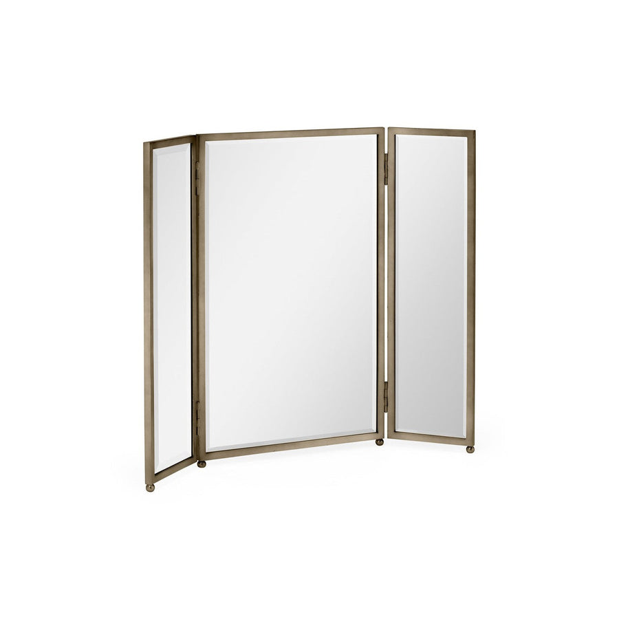 Triple Bronzed Stainless Steel Dressing Table Mirror-Jonathan Charles-JCHARLES-009481-AD-Mirrors-1-France and Son