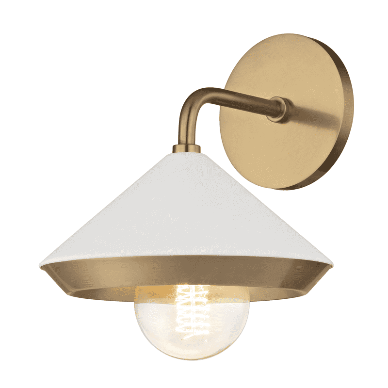 Marnie 1 Light Wall Sconce - Aged Brass-Mitzi-HVL-H139101-AGB/WH-Wall LightingWhite-2-France and Son