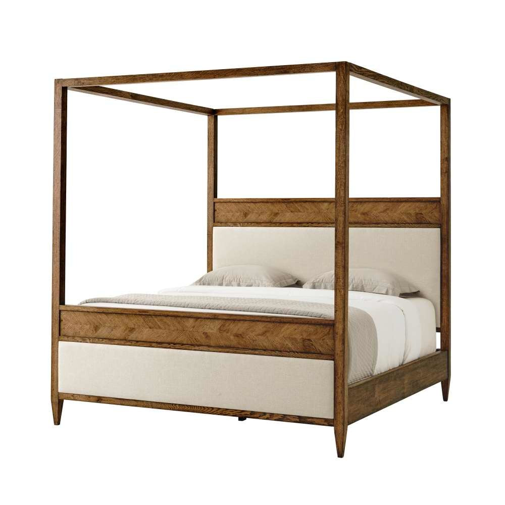 Nova Canopy Bed California King-Theodore Alexander-THEO-TAS84025.1BUT-BedsDark Brown-2-France and Son