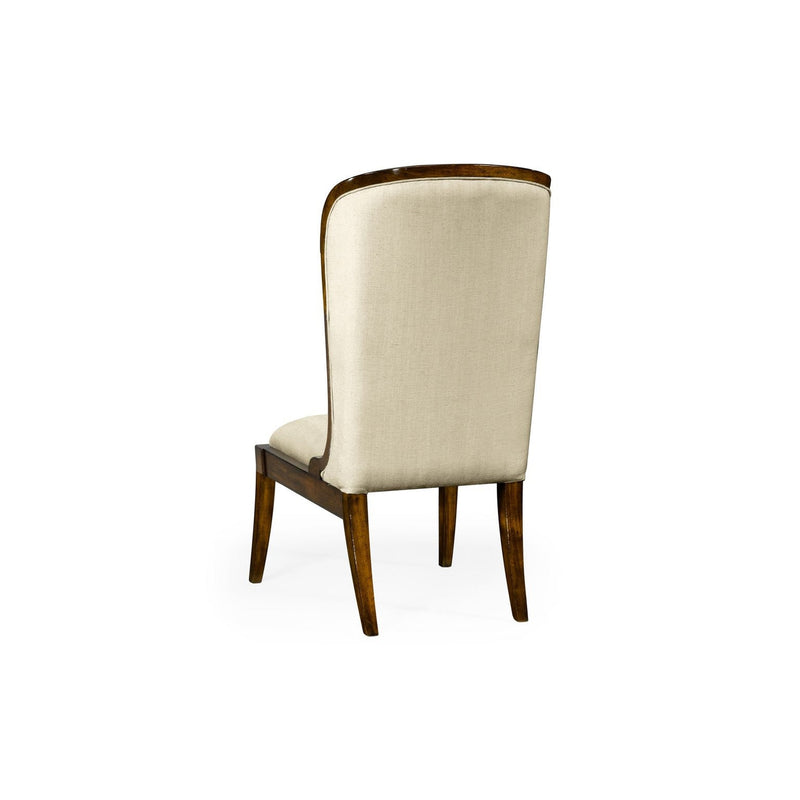 High Curved Back Upholstered Dining Side Chair-Jonathan Charles-JCHARLES-494305-SC-WAL-F200-Dining ChairsF200-2-France and Son