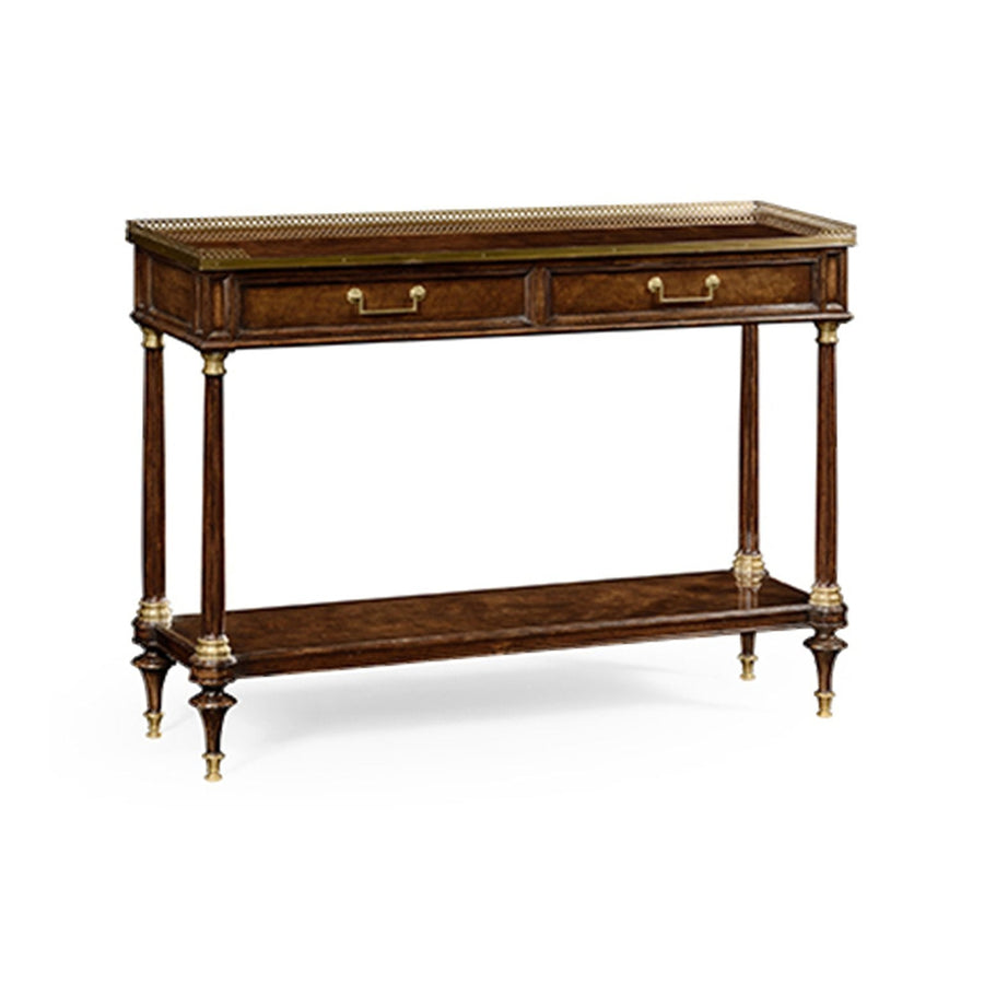 French style Mahogany console with brass gallery-Jonathan Charles-JCHARLES-494892-BMA-Console Tables-1-France and Son