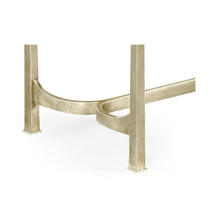Iron & Cream Leather Bench-Jonathan Charles-JCHARLES-494150-G-L014-BenchesGilded Iron-6-France and Son