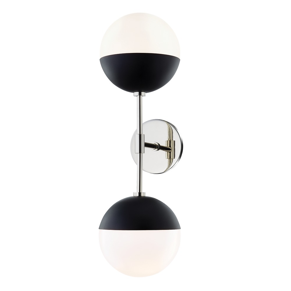 Renee 2 Light Wall Sconce II-Mitzi-HVL-H344102A-PN/BK-Outdoor Wall SconcesPolished Nickel/Black-2-France and Son