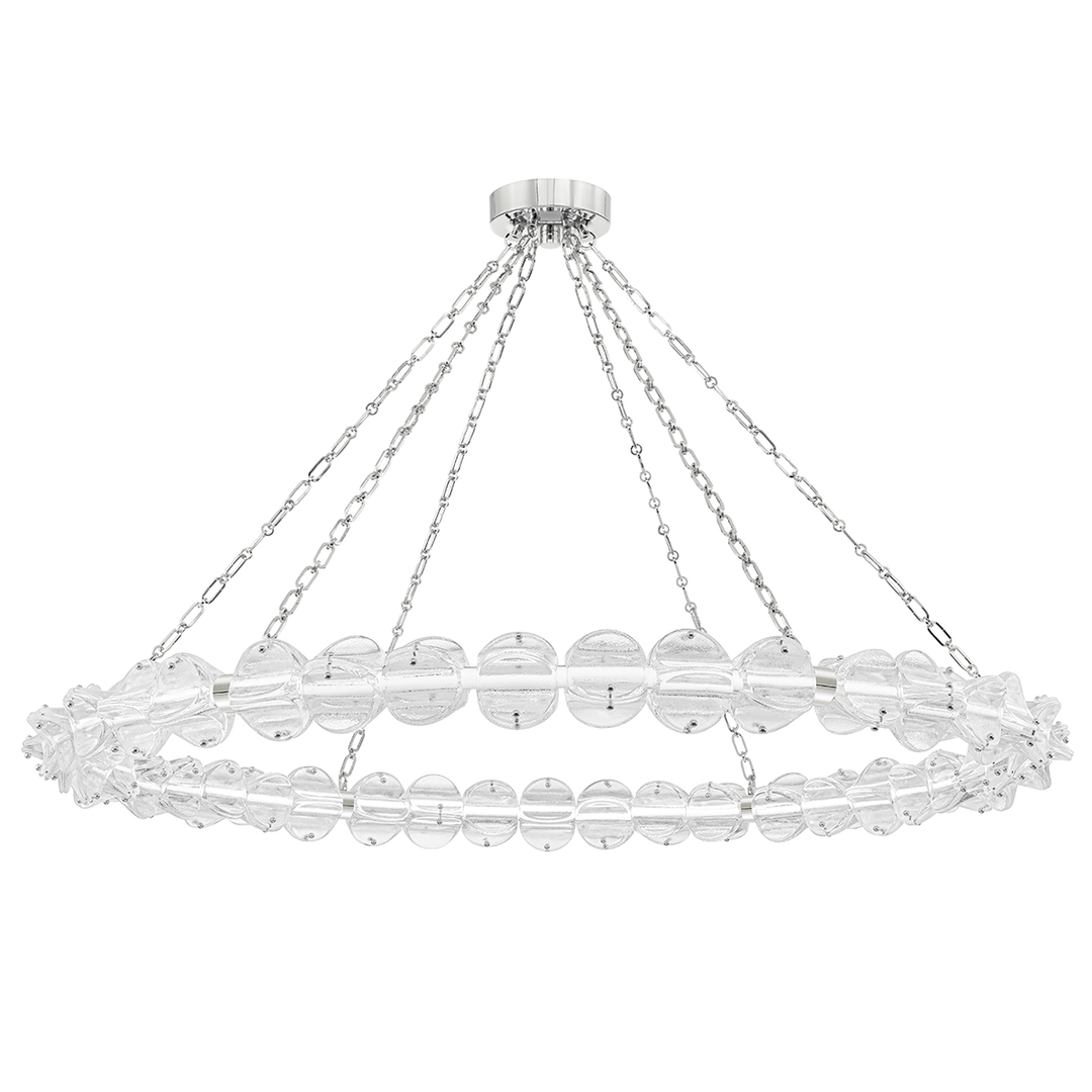 Lindley Large Led Chandelier-Hudson Valley-HVL-1955-PN-ChandeliersPolished Nickel-2-France and Son