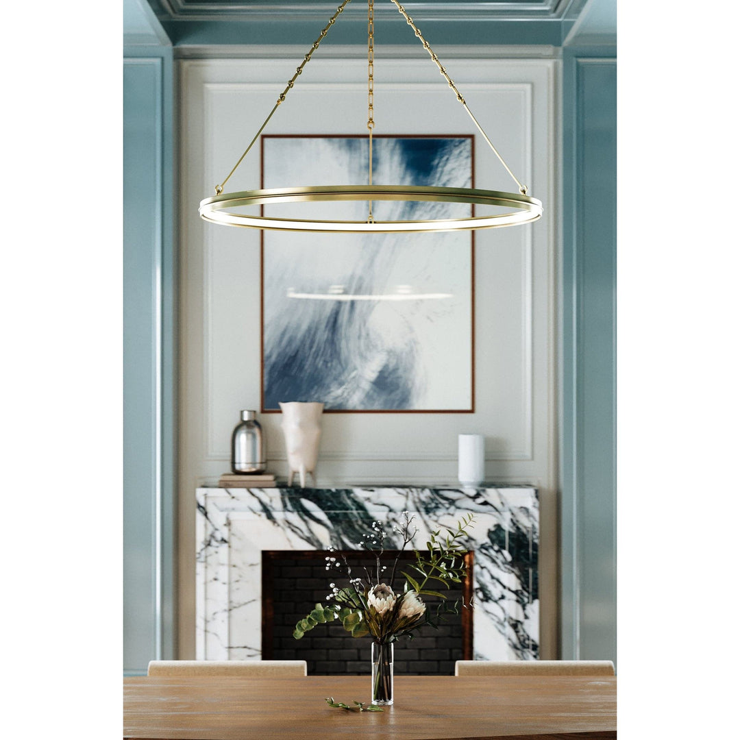 Rosendale Medium Led Chandelier-Hudson Valley-HVL-7142-AGB-ChandeliersAged Brass-4-France and Son