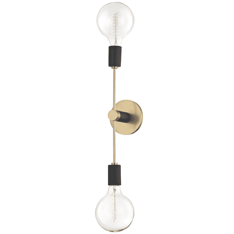 Astrid 2 Light Wall Sconce-Mitzi-HVL-H178102-AGB/BK-Wall LightingAged Brass/Black-1-France and Son
