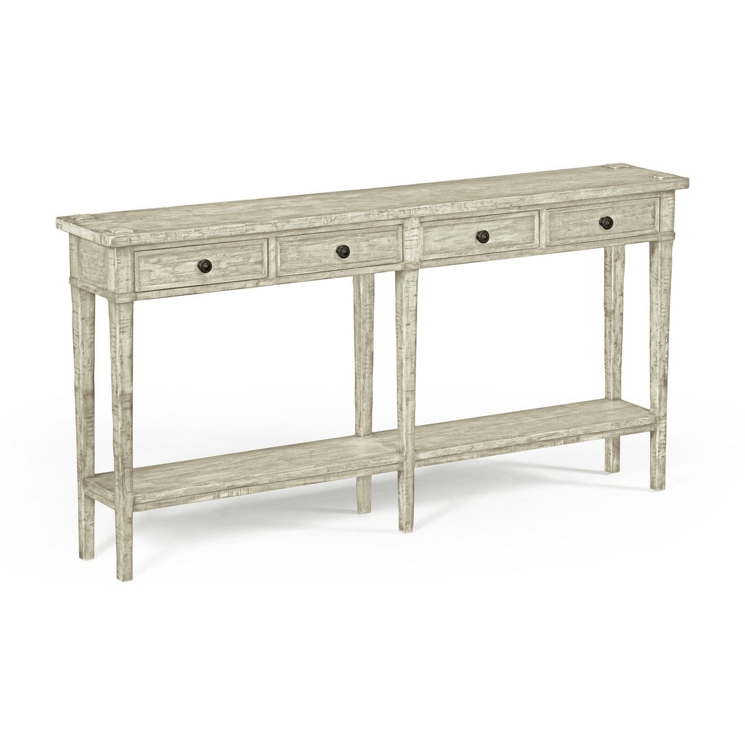 Four Drawer Console-Jonathan Charles-JCHARLES-491083-DTM-Console TablesMedium Driftwood-10-France and Son
