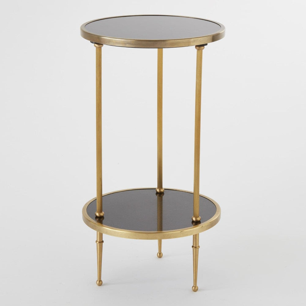 Petite Two-Tier Table-Global Views-GVSA-9.91248-Side TablesAntique Brass-2-France and Son