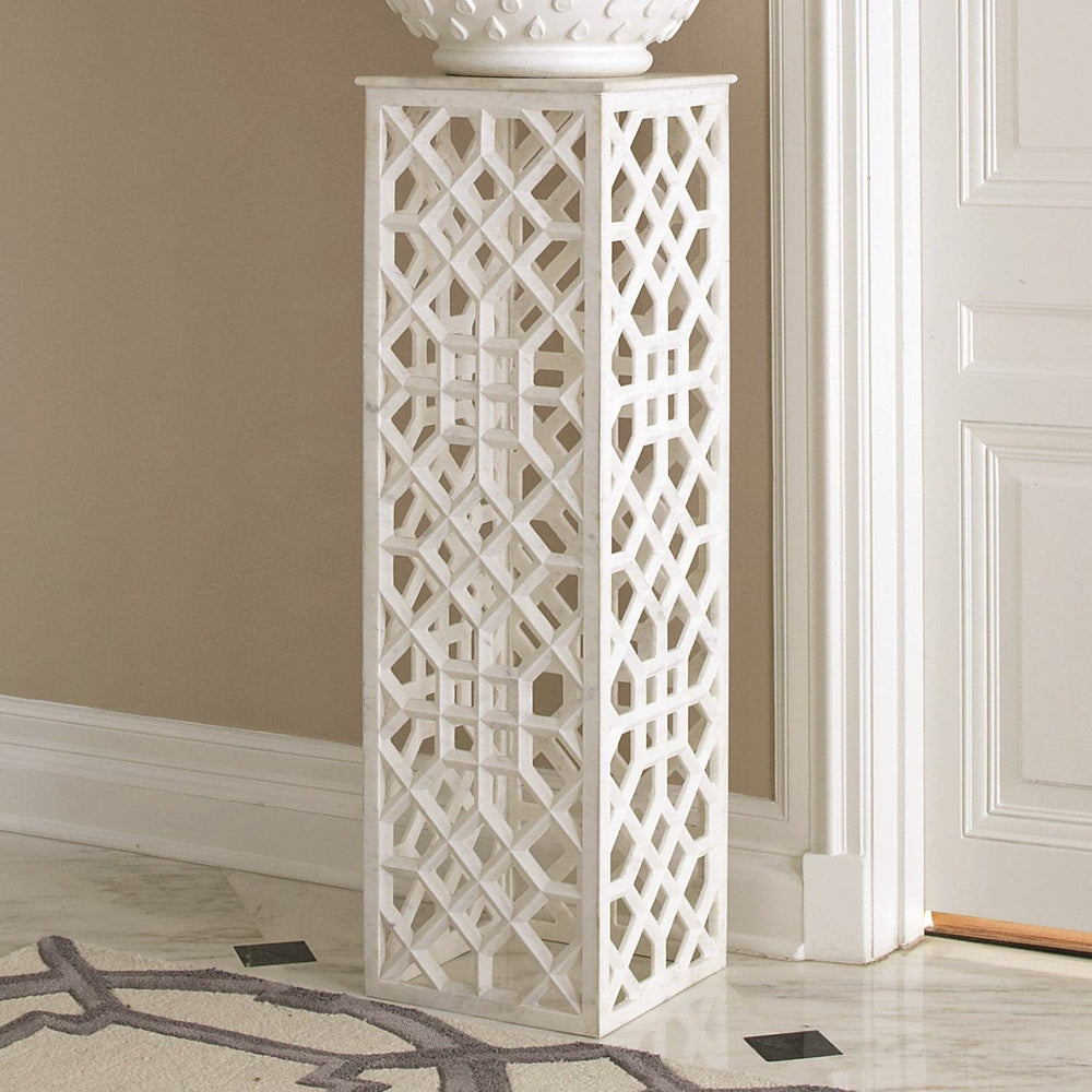 Marble Fret Pedestal-Global Views-GVSA-9.91948-Side Tables-2-France and Son