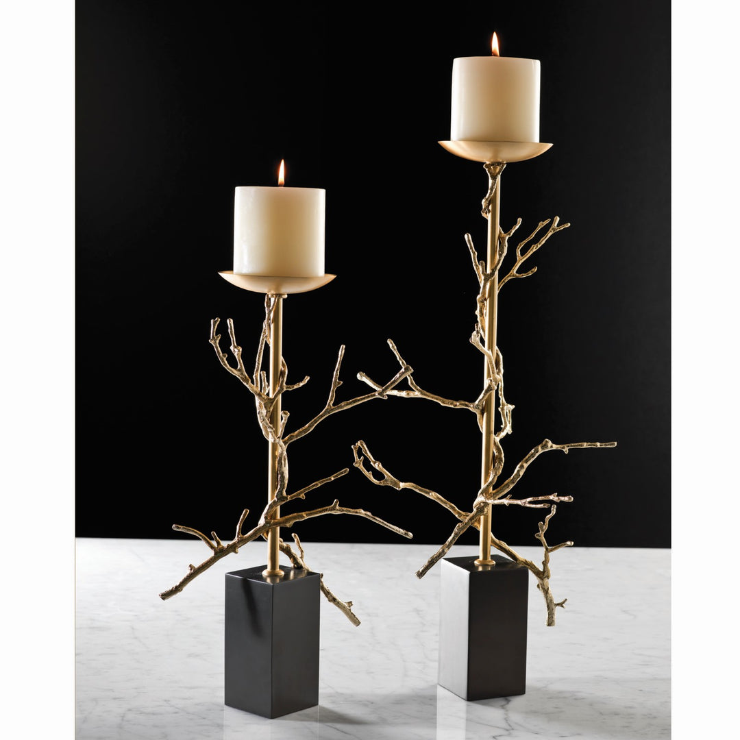 Twig Candle Holder-Global Views-GVSA-9.92060-Candle HoldersLarge-Nickel-6-France and Son