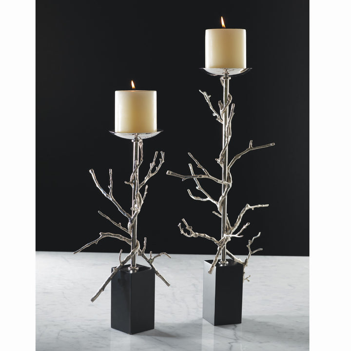 Twig Candle Holder-Global Views-GVSA-9.92060-Candle HoldersLarge-Nickel-3-France and Son