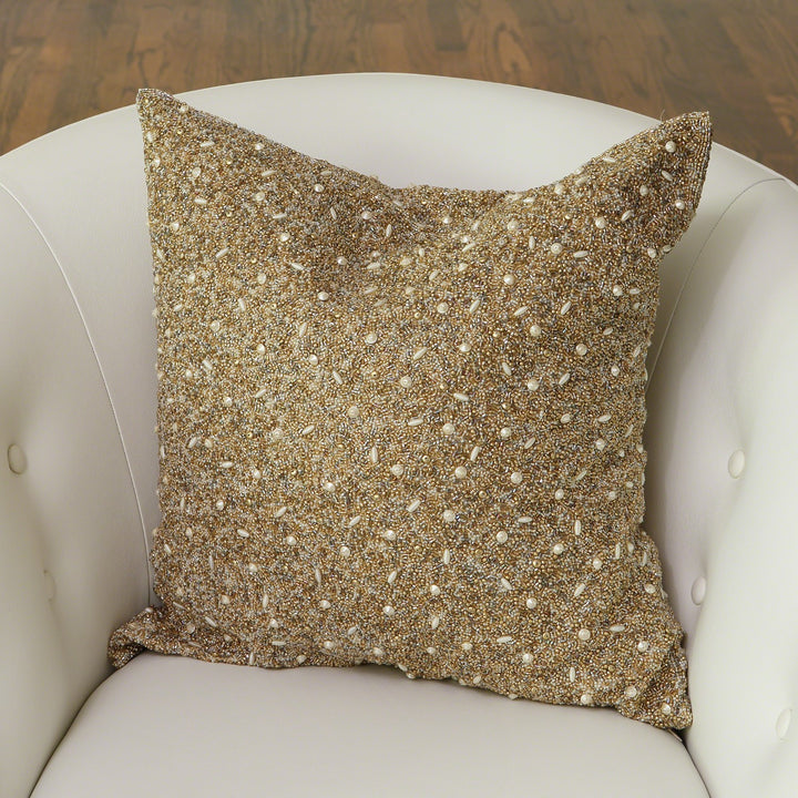 Golden Beaded Pillow-Global Views-GVSA-9.92578-Pillows-2-France and Son