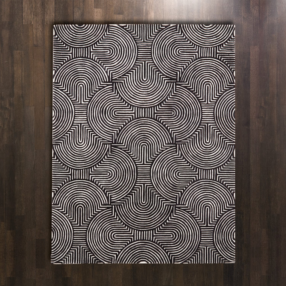 Arches Rug Black/Ivory-Global Views-GVSA-9.92796-RugsBlack/Ivory-9' x 12'-2-France and Son
