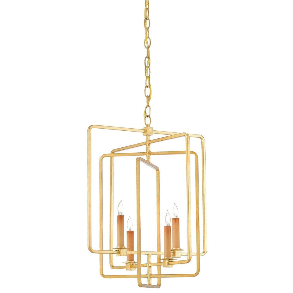 Metro Gold Rectangular Chandelier-Currey-CURY-9542-Chandeliers8-Light Rectangular-Contemporary Gold Leaf-3-France and Son