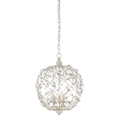 Crystal Bud Silver Orb Chandelier-Currey-CURY-9000-0076-ChandeliersSilver Granello-3-Light Sphere-1-France and Son