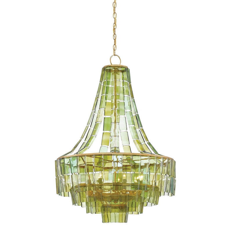 Sommelier Blanc Chandelier-Currey-CURY-9000-0147-ChandeliersDark Contemporary Gold Leaf/Green-7-Light Symmetry-4-France and Son