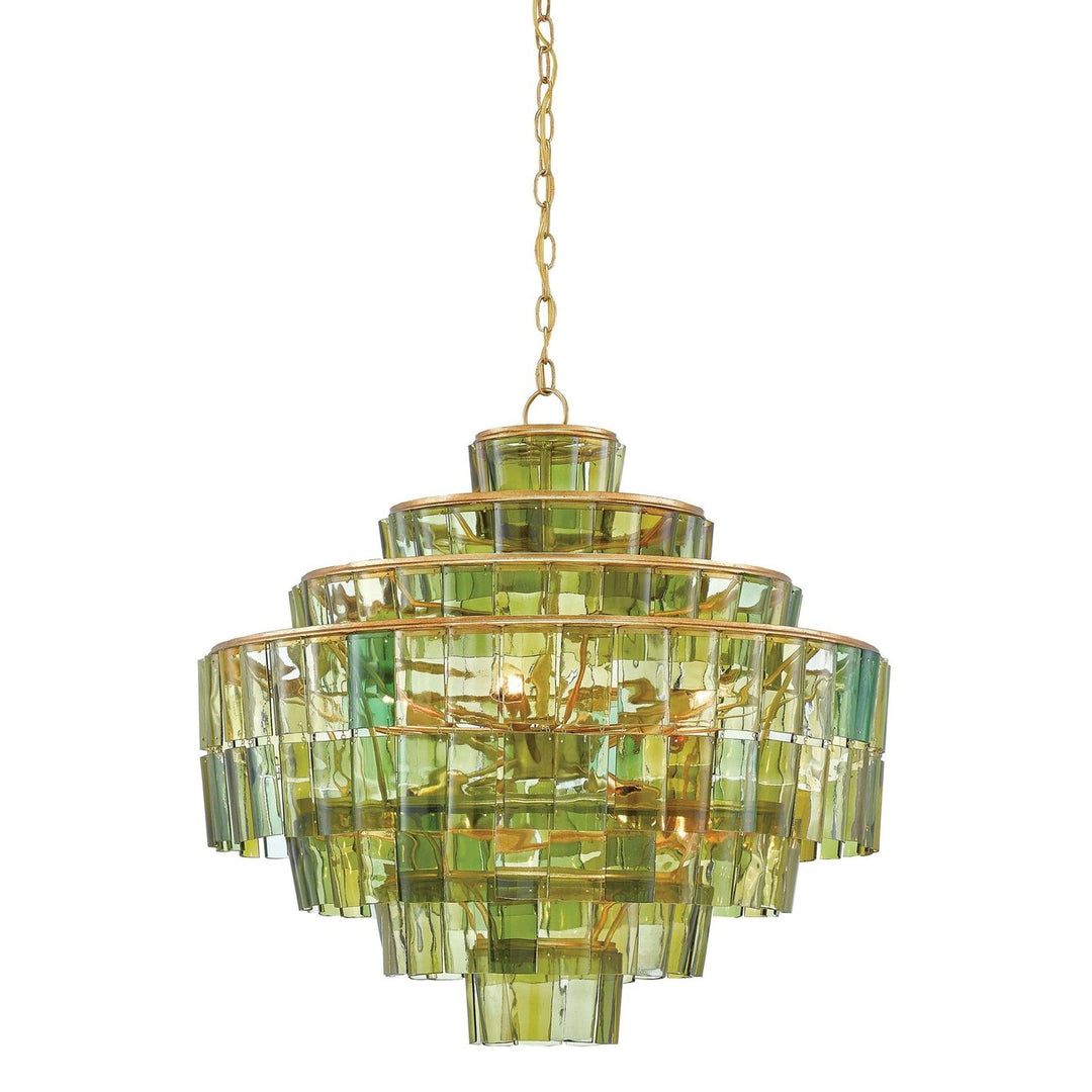Sommelier Blanc Chandelier-Currey-CURY-9000-0148-ChandeliersDark Contemporary Gold Leaf/Green-8-Light Symmetry-2-France and Son