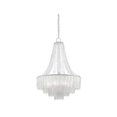 Sommelier Blanc Chandelier-Currey-CURY-9000-0159-ChandeliersContemporary Silver Leaf/Opaque White-7-Light Asymmetry-3-France and Son